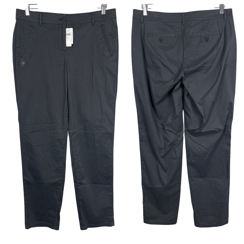 NWT J. JILL Women's 10 Granite Live In Chino Cotton‎ Stretch Office Career Pants